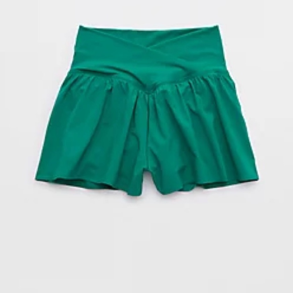 OFFLINE By Aerie Real Me Crossover Flowy Short | Green Envy | Plus Size XXL